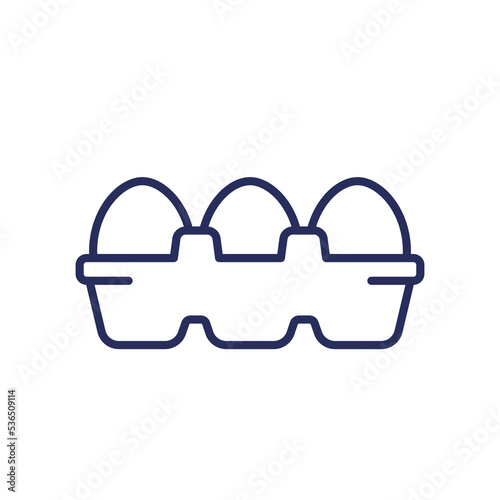 eggs in box line icon