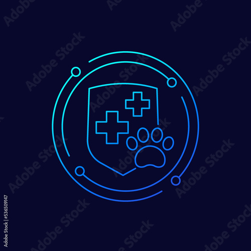 Pet insurance icon, linear design