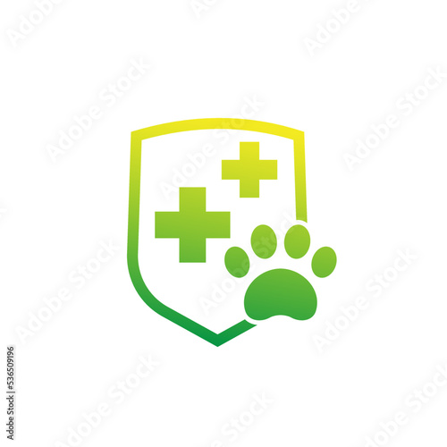 Pet insurance icon with a shield