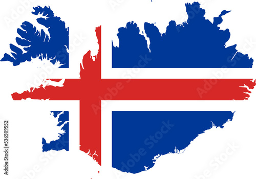 Iceland Map Flag. Icelander Border Boundary Country Shape Nation National Outline Atlas Flag Sign Symbol Banner. Icelandic Transparent PNG Flattened JPG Flat JPEG