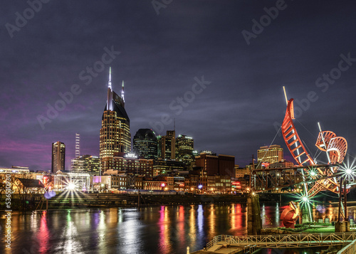 Nashville, TN - September 8 2019: The Nashville Skyline at Sunset photo