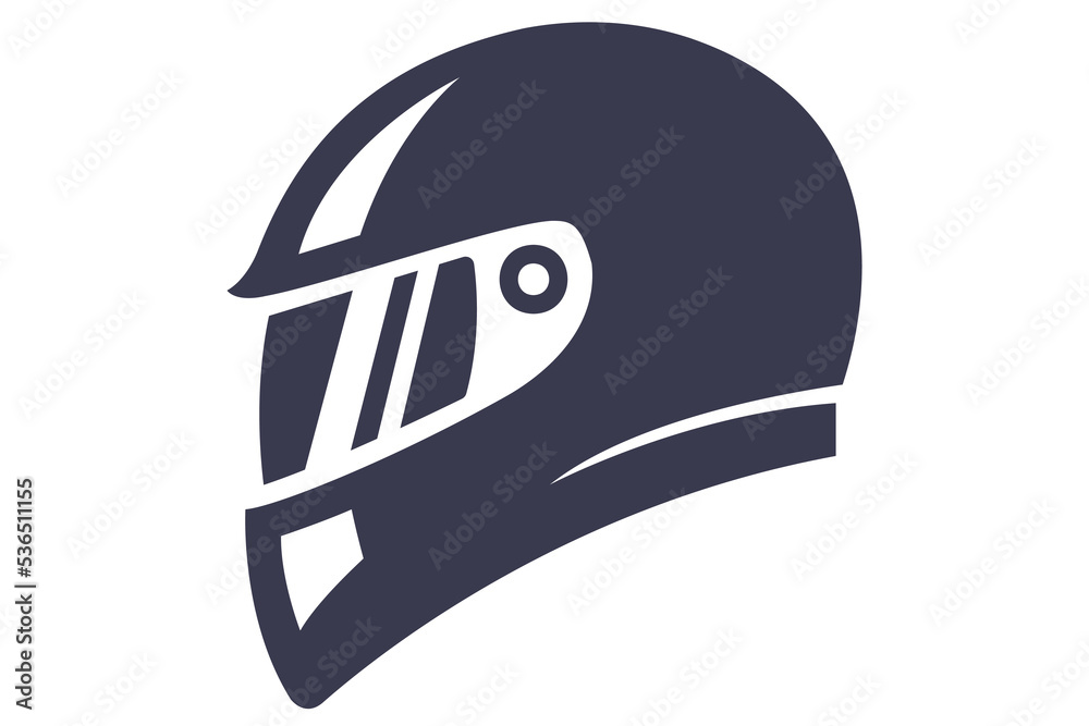 black icon motorcycle helmet to protect the head. flat vector illustration.