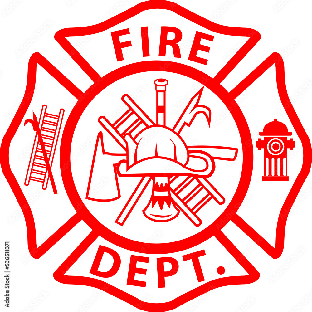 custom made wallpaper toronto digitalfireman emblem sign on transparent background. fire department symbol. firefighter’s maltese cross.