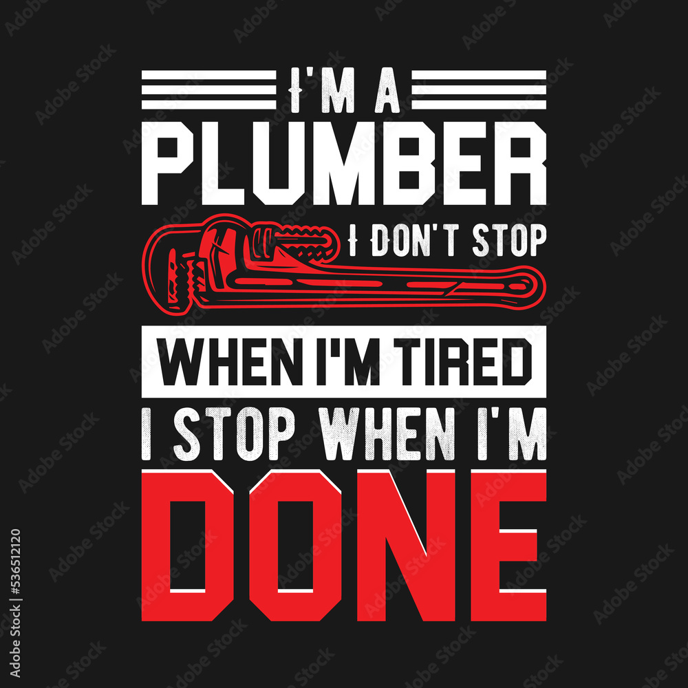 plumber typography t shirt design illustration 