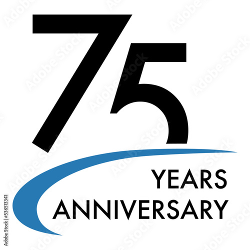 75 years anniversary logo design template photo