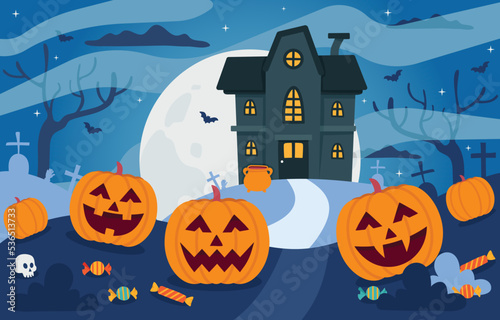 halloween background with pumpkin