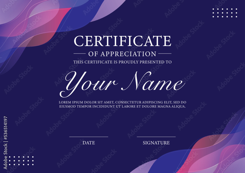 Abstract certificate of appreciation template design Stock Vector Abstract certificate of appreciation template design Stock Vector