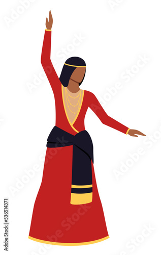 Georgian dance isolated on white background
