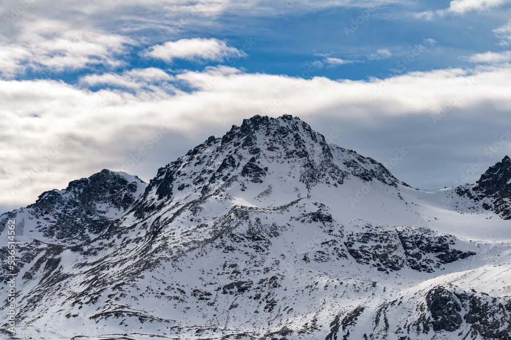 Winter mountain landscape with rocks and snow. Caucasus Winter mountain landscape with rocks and snow. Caucasus