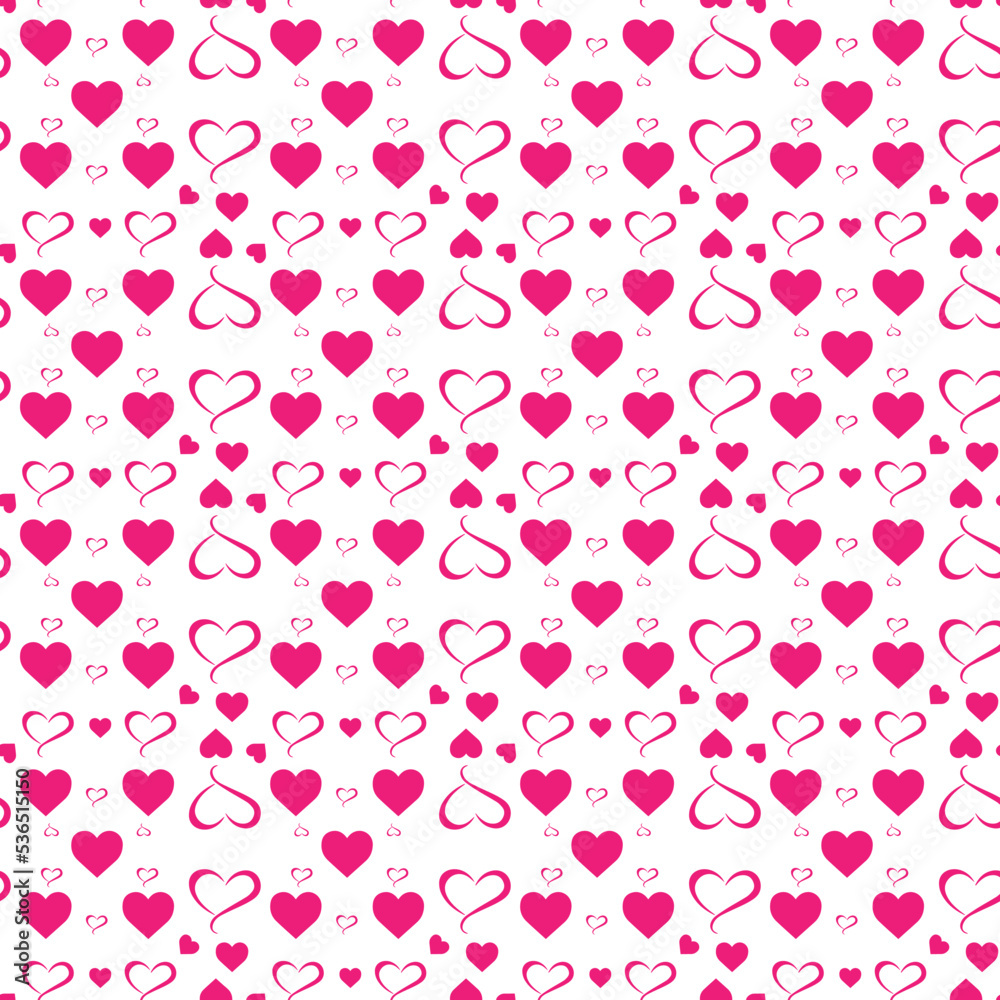 Abstract seamless love pattern with pink hearts on white background. Universal print. Pattern for design. Valentine's day Abstract seamless love pattern with pink hearts on white background. Universal print. Pattern for design. Valentine's day