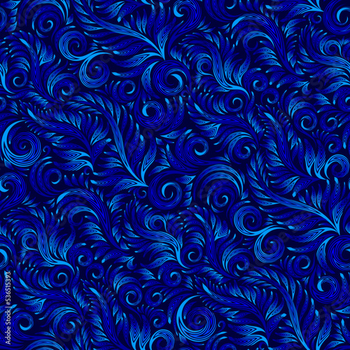 Seamless blue background, frosty pattern