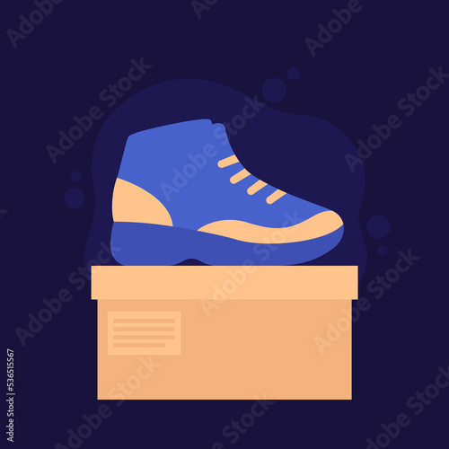 basketball shoes, high top sneakers with a box