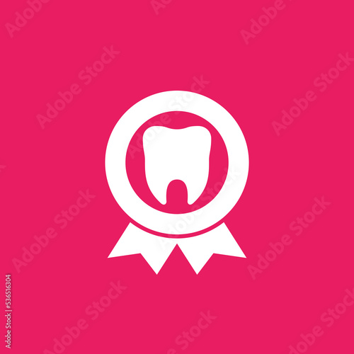 dental certificate vector icon, badge