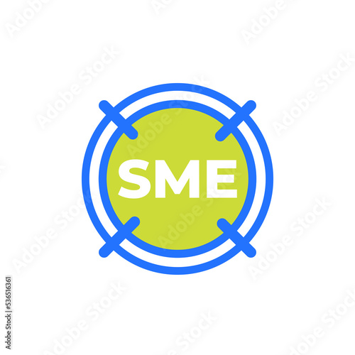 SME icon with target, vector
