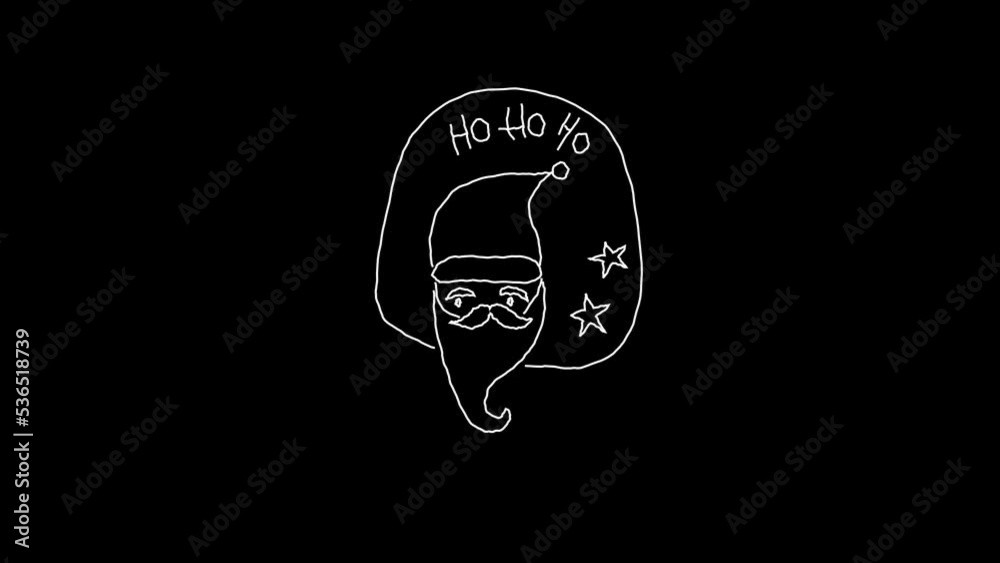 Santa Claus Christmas Doodle Animation Alpha Background Santa Claus Christmas Doodle Animation Alpha Background
