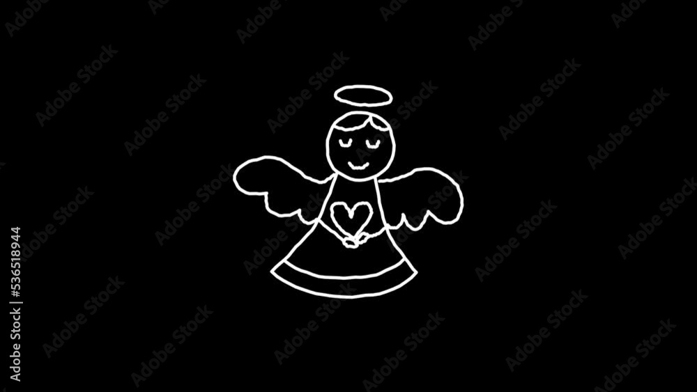 Angle Christmas Doodle Animation Alpha Background Angle Christmas Doodle Animation Alpha Background