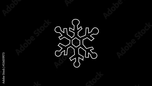 Snow Flakes Doodle Animation Alpha Background