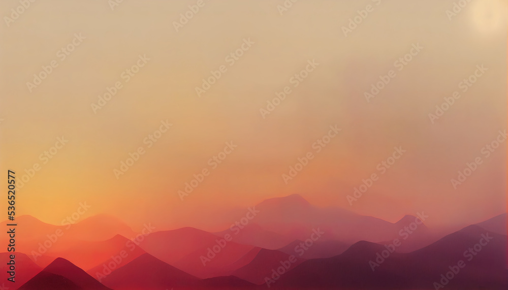Simple cloudy mountain top 3d illustrated 
