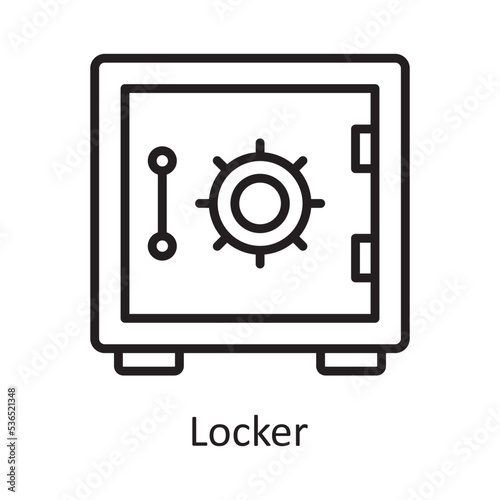 Locker Vector Outline Icon Design illustration. Banking and Payment Symbol on White background EPS 10 File