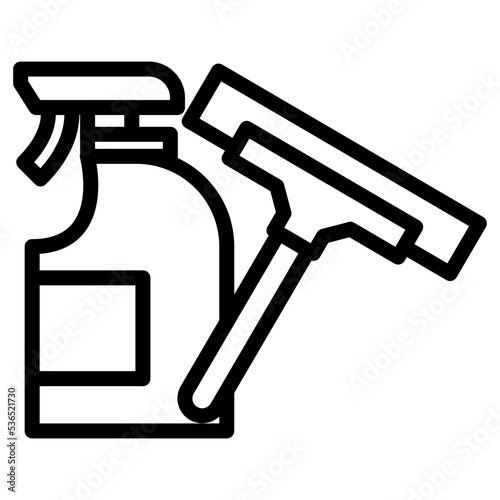 soap spray with glass wiper icon 