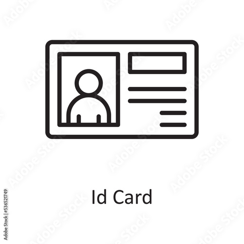 Id Card Vector Outline Icon Design illustration. Banking and Payment Symbol on White background EPS 10 File