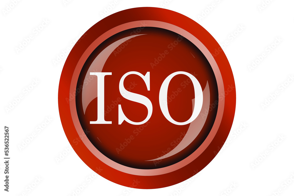 ISO round logo isolated on white background ISO round logo isolated on white background