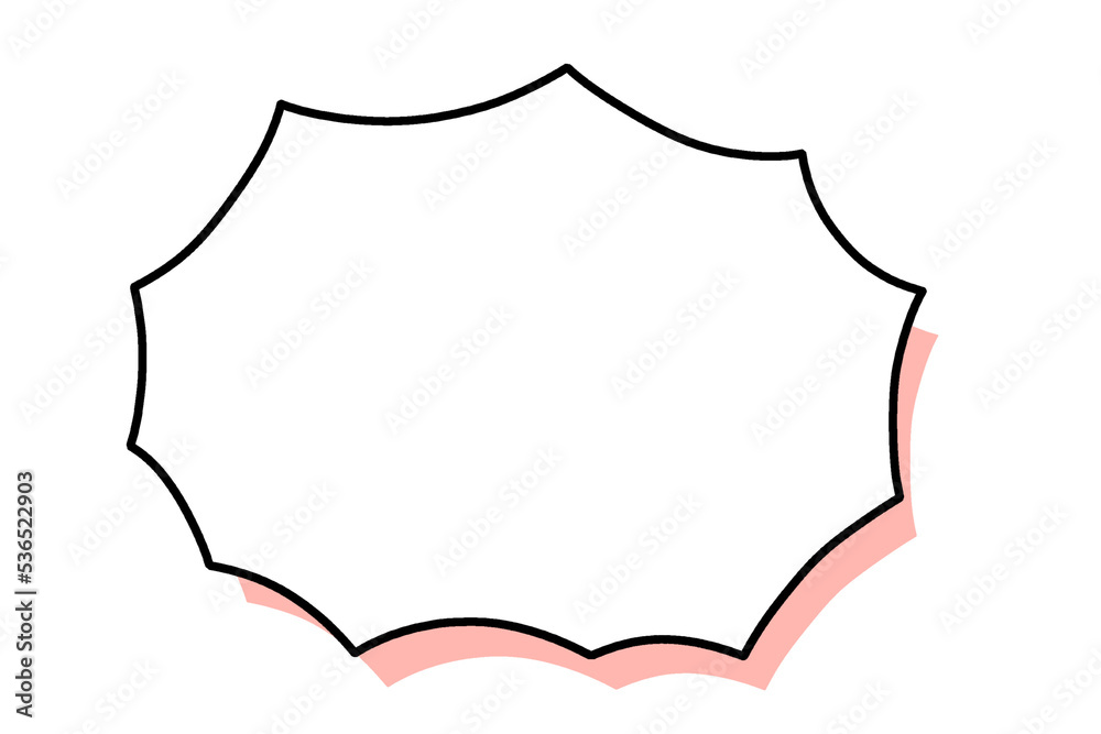 とげとげの吹き出し　赤