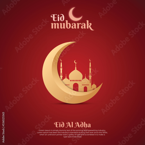 Eid Al Adha Mubarak. Creative ads for social media, banner, poster, greeting card template design