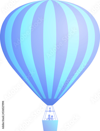 Hot air balloon travel adventure vector illustration set. White cloud on summer blue sky, collection of rainbow colors hot air balloons or airships for sale banner promotion. Clipping mask applied.