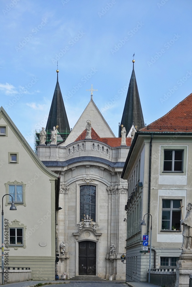  Eichstätt - Dom von der Spitalbrücke aus gesehen