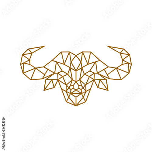 Bull Head Geometric Low poly Icon Template Vector illustration