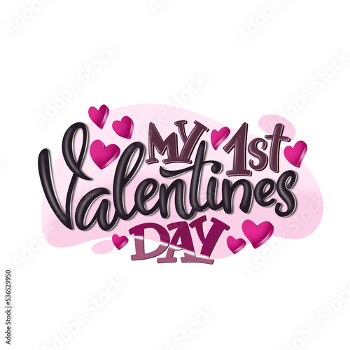 My first Valentines Day png printable shirt design. Baby first holiday costume template.