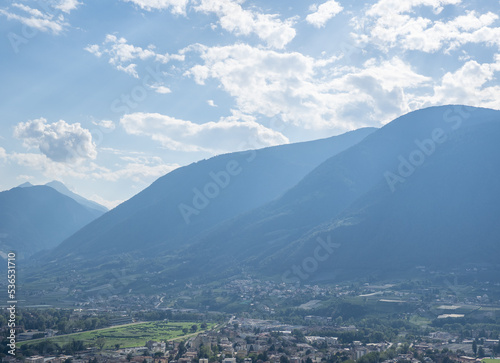 landscape of city Meran in South Tyrol  Italy