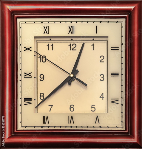 Quartz Wall Clock close-up on the wall