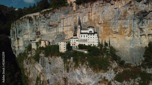 Madonna della corona monastery in Italy, dolomites.