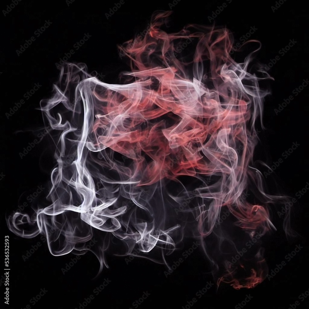 Red And White Smoke On A Black Background, Fantastic Abstract Illustration Overlay. Presentation Templates Used As Texture Background Wallpaper. Red And White Smoke On A Black Background, Fantastic Abstract Illustration Overlay. Presentation Templates Used As Texture Background Wallpaper.