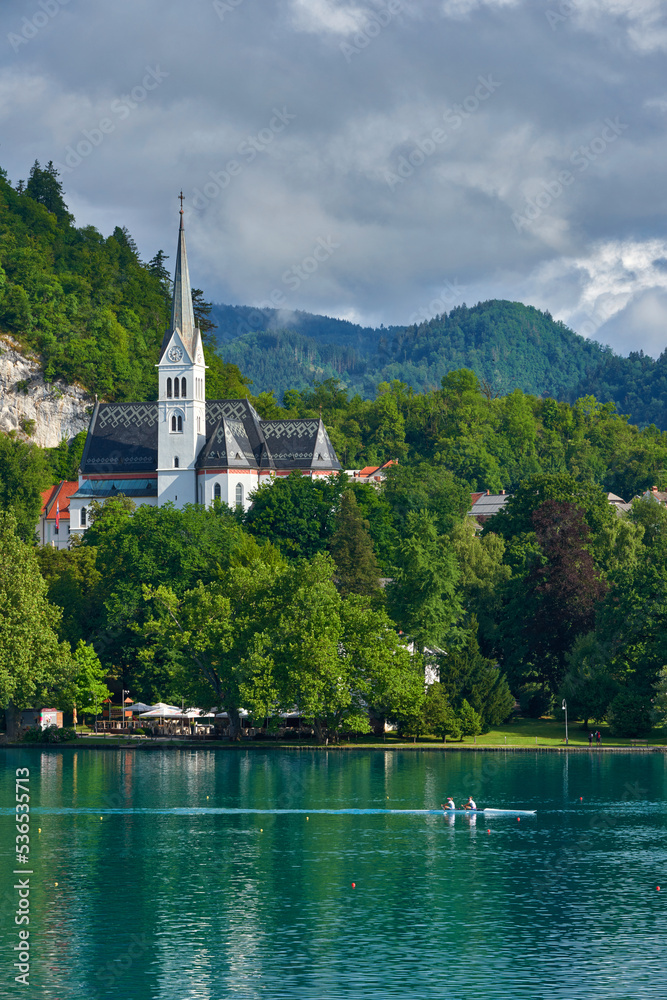 Scenic view at Bled lake, Solvenia