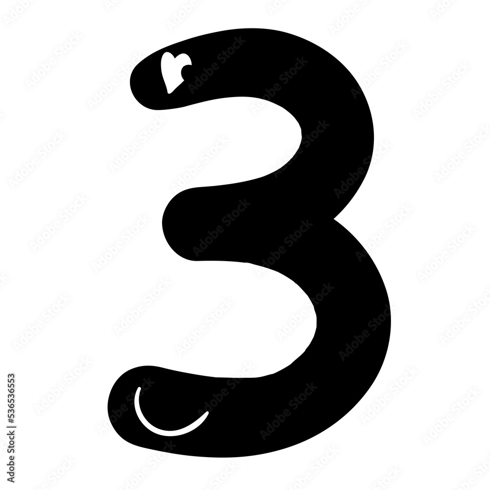 Cute number in cartoon style. Decorative design element. Cute number in cartoon style. Decorative design element.