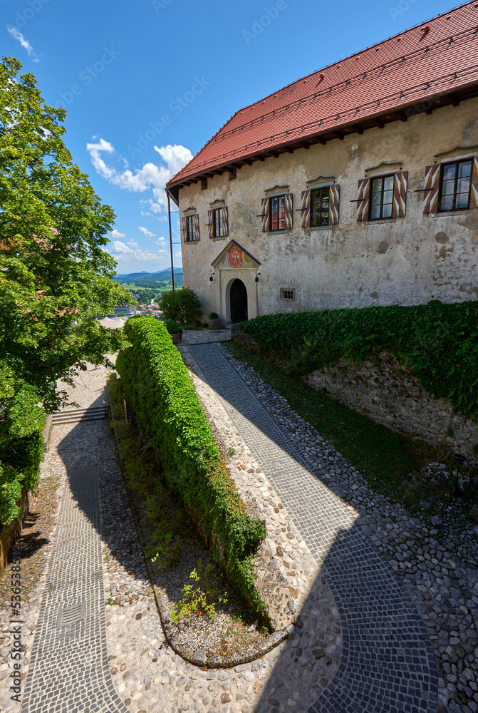 Visiting Bled castle on a sunny summer day, Slovenia Visiting Bled castle on a sunny summer day, Slovenia