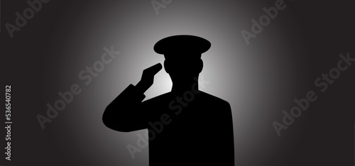 Salute, Military marine army general, warrior, soldier salutations Line pattern vector saluting pictogram sign. Soldiers man or woman officer, salutation. Veterans day. Armageddon idea