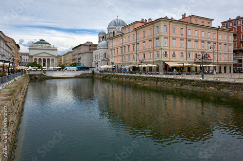 On the canal in Trieste city center, Italy