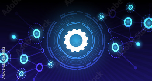 Vector illustration gear abstract technology of science background. Futuristic interface with geometric shapes. EP.4