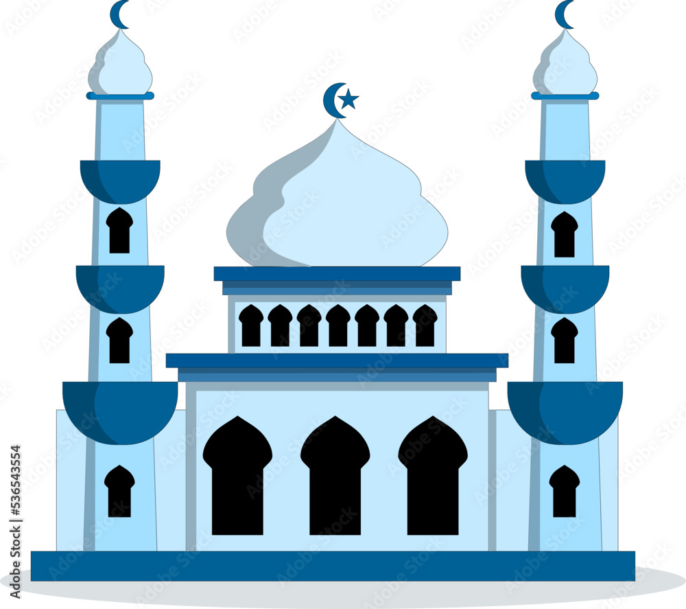 Art illustration icon logo moslem culture religion symbol of building mosque