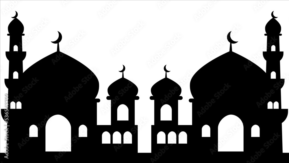 Art illustration background silhouette isolated culture religion of moslem mosque