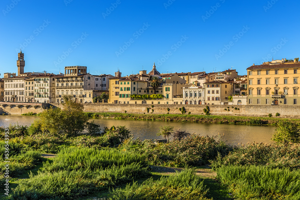 Florence, Italy. Picturesque banks of the Arno River