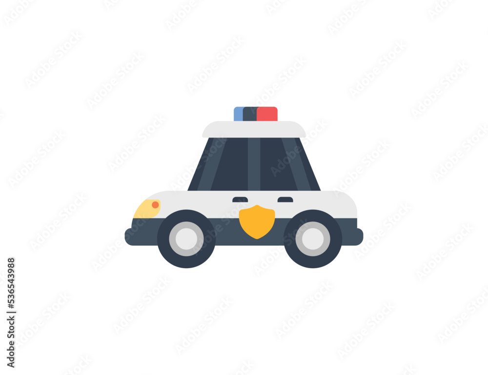 Police Car Vector Isolated Emoticon. Police Car Icon