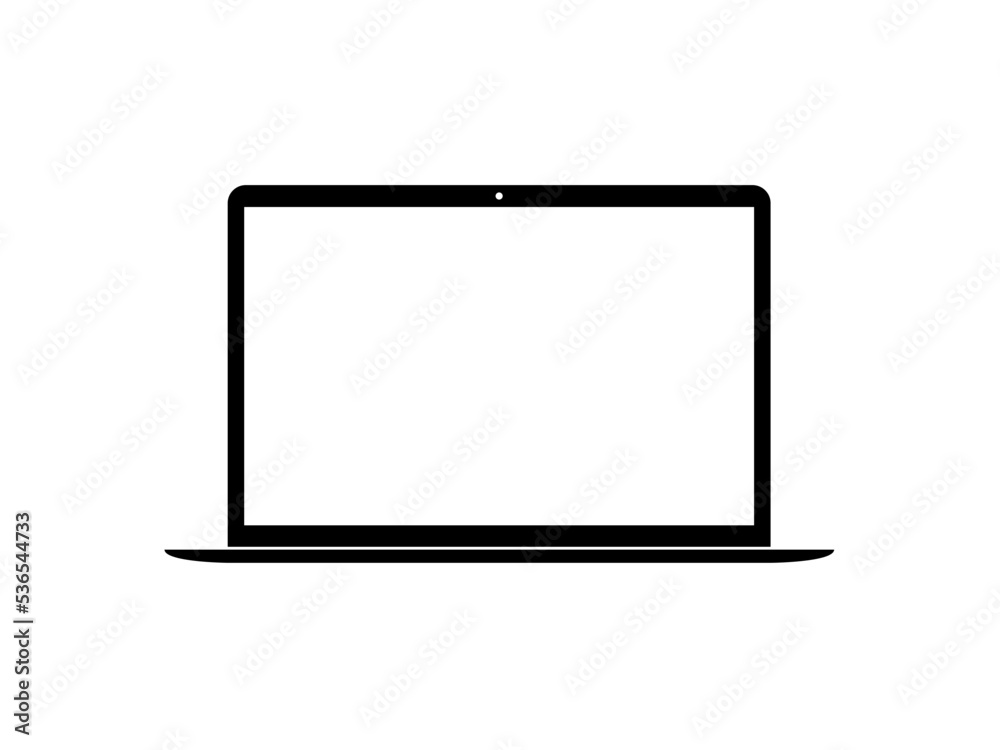 Silhouette of the Laptop for Sign, Icon, Symbol, Apps, Website, Pictogram, Logo, Art Illustration or Graphic Design Element. Vector Illustration Silhouette of the Laptop for Sign, Icon, Symbol, Apps, Website, Pictogram, Logo, Art Illustration or Graphic Design Element. Vector Illustration