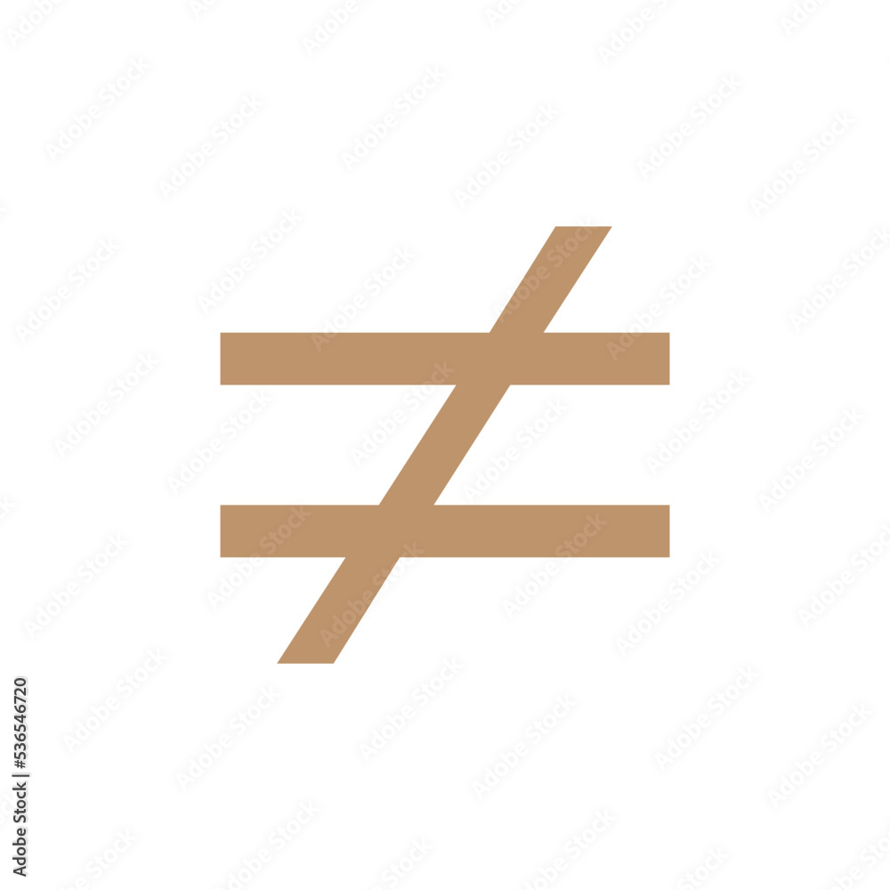 not equal symbol vector illustration isolated on white background. not equal symbol vector illustration isolated on white background.