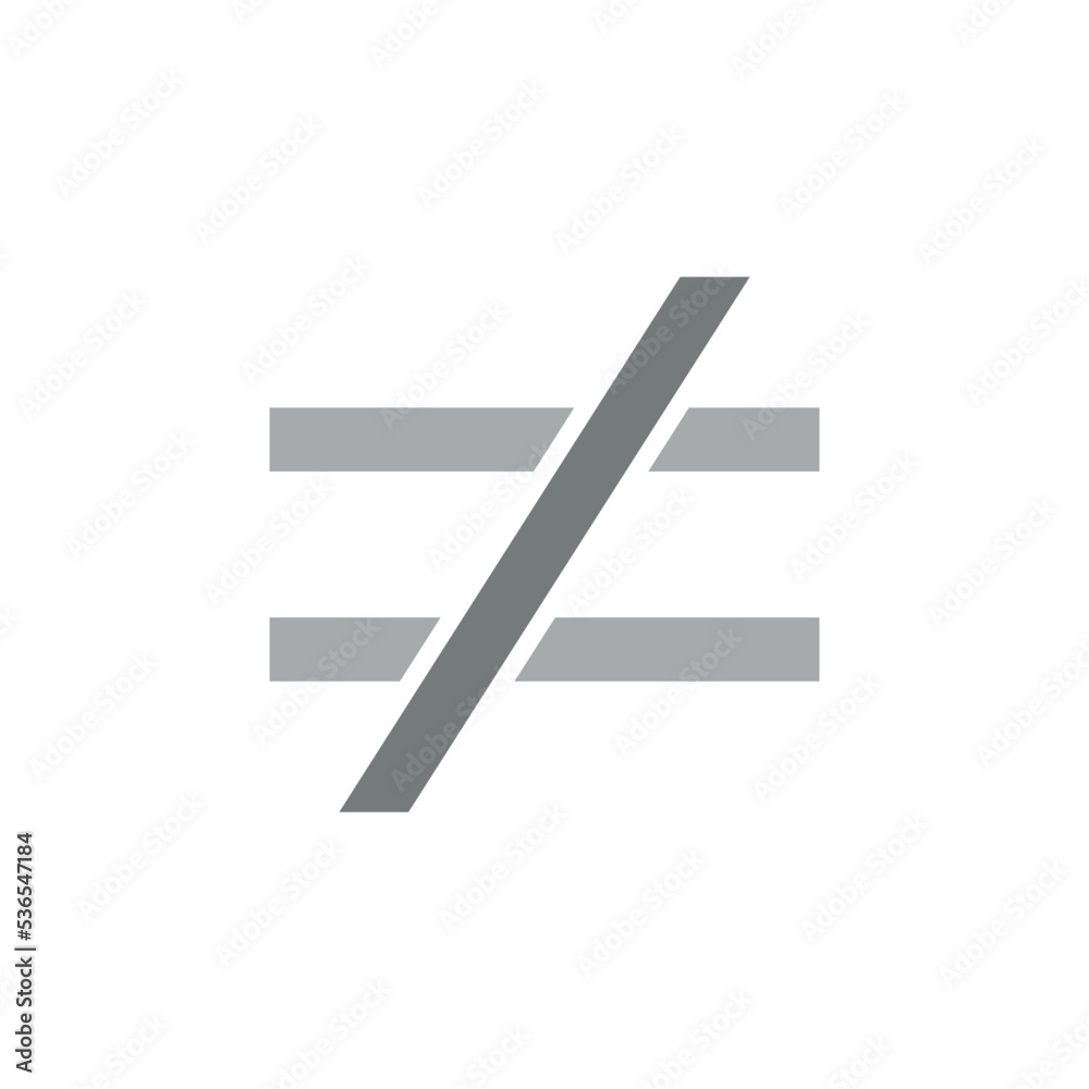 not equal symbol vector illustration isolated on white background. not equal symbol vector illustration isolated on white background.