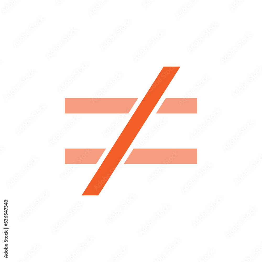 not equal symbol vector illustration isolated on white background. not equal symbol vector illustration isolated on white background.